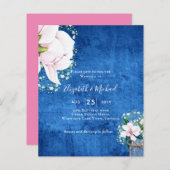 BUDGET Sfeervol Roze Magnolia Chic Trouw Uitnodigi (Voorkant / Achterkant)