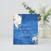 BUDGET Sfeervol Roze Magnolia Chic Trouw Uitnodigi (Staand voorkant)