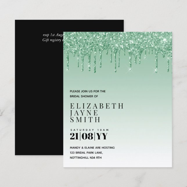 BUDGET Sfeervolle Bruidsmeisjes Bruiloft Uitnodigi (Voorkant / Achterkant)