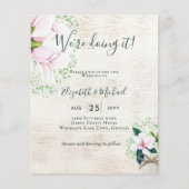 BUDGET Shabby Pink Magnolia Chic Wedding Invite (Voorkant)