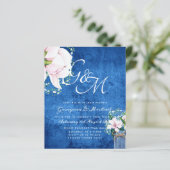 BUDGET Shabby Pink Magnolia Chic Wedding Invite (Staand voorkant)