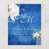 BUDGET Shabby Pink Magnolia Chic Wedding Invite (Voorkant)