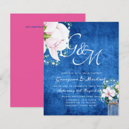 BUDGET Shabby Pink Magnolia Chic Wedding Invite