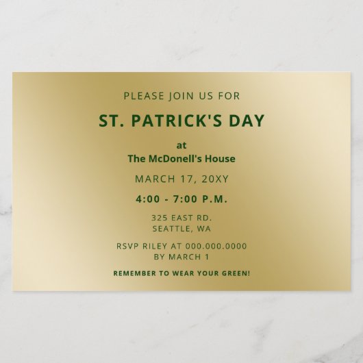 Budget Shamrock St Patricks Day Party Invitation (Achterkant)