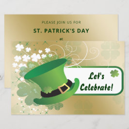 Budget Shamrock St Patricks Day Party Invitation