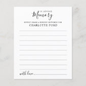 Budget Share a Memory Funeral Attendance Kaart (Voorkant)