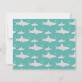 Budget Shark Green White Baby shower Invitation (Achterkant)