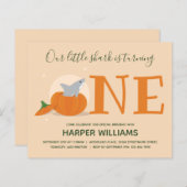 Budget Shark One Pumpkin First Birthday Invite (Voorkant / Achterkant)