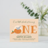 Budget Shark One Pumpkin First Birthday Invite (Staand voorkant)