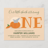 Budget Shark One Pumpkin First Birthday Invite (Voorkant)