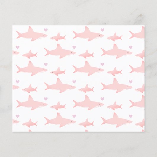 Budget Shark Pink Ocean Baby shower Invitation (Achterkant)