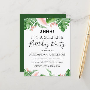 Budget Shhh Surprise Birthday Party tropical