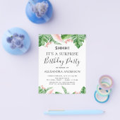 Budget Shhh Surprise Birthday Party tropical Flyer (Enkel)