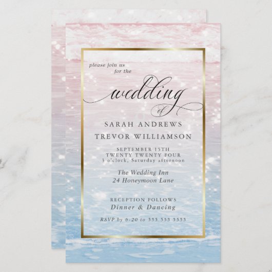 Budget Shimmering Waters Pink Beach Wedding (Voorkant / Achterkant)