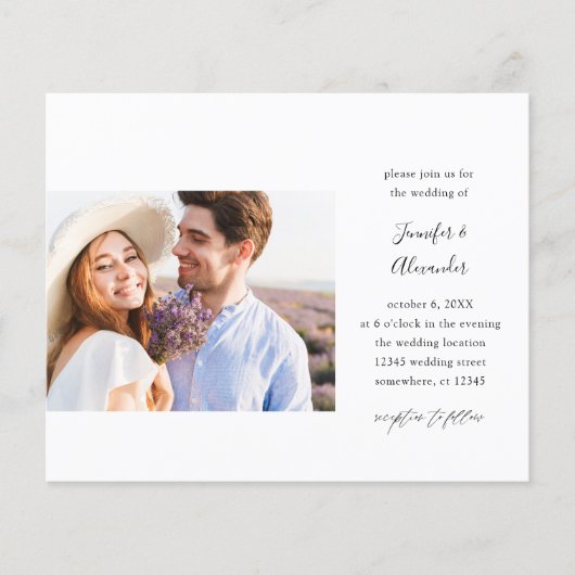 Budget Side Photo Calligraphy Wedding Flyer (Voorkant)