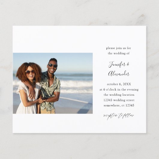 Budget Side Two Photo Calligraphy Wedding (Voorkant)