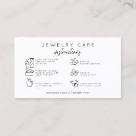 Budget Sieraden Care Instructies Earring Business Visitekaartje