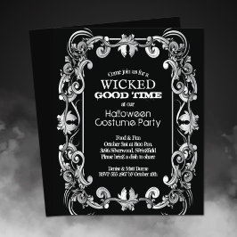 Budget Sierlijke Rand Halloween Feest Uitnodiging Flyer