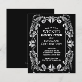 Budget Sierlijke Rand Halloween Uitnodigingen