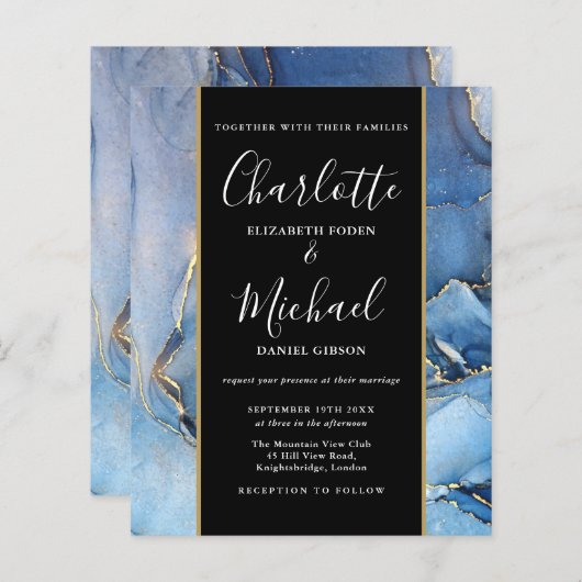 Budget Signature Script Blauwe Agaat Huwelijksuitn (Voorkant / Achterkant)