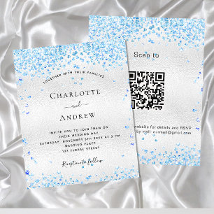Budget Silblue QR Code trouwuitnodiging