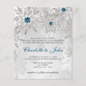 Budget Silver Aqua Snowflakes Weddenschap (Voorkant)