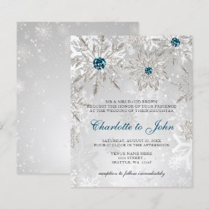Budget Silver Aqua Snowflakes Weddenschap