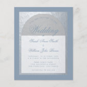 Budget Silver Arch Dusty Blue Wedding Uitnodiging (Voorkant)