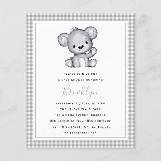 BUDGET Silver Beer Baby shower (Voorkant)