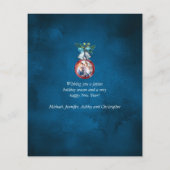 Budget Silver Bells Navy Blue-kerstfotokaart (Achterkant)