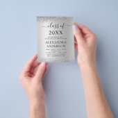 Budget Silver Black 2022 Graduation Party Glitter Flyer (Hand)