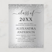 Budget Silver Black 2022 Graduation Party Glitter Flyer (Voorkant)