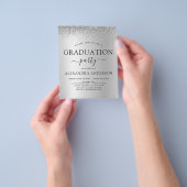 Budget Silver Black 2023 Graduation Party Glitter Flyer (Hand)
