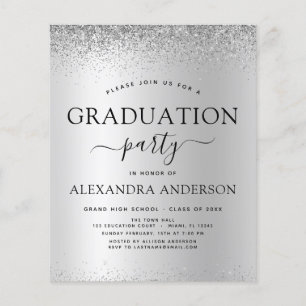Budget Silver Black 2023 Graduation Party Glitter Flyer
