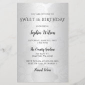 Budget Silver Black Dress Sweet 16 Uitnodiging (Achterkant)