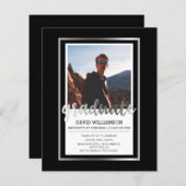 Budget Silver & Black Photo Graduparty (Voorkant / Achterkant)