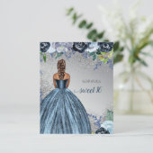 Budget Silver Blue Dress Sweet 16 verjaardag (Staand voorkant)