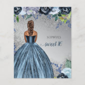 Budget Silver Blue Dress Sweet 16 verjaardag (Voorkant)