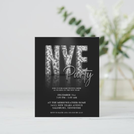 Budget Silver Disco Glitter New Years Eve Party (Staand voorkant)