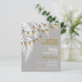 Budget Silver en Gold 50e verjaardag Uitnodigingen (Staand voorkant)