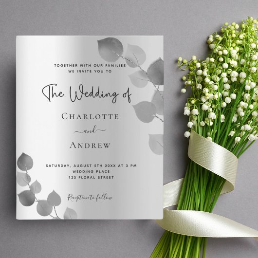 Budget Silver Eucalyptus trouwuitnodiging