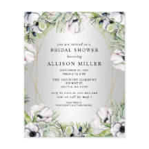 Budget Silver Floral Bridal Shower