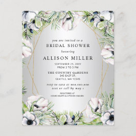 Budget Silver Floral Bridal Shower