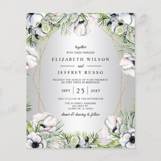 Budget Silver Floral Geometric Wedding (Voorkant)