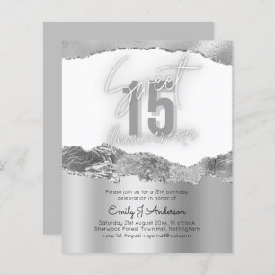 BUDGET Silver Foil Glitter Quinceanera 15th Girls