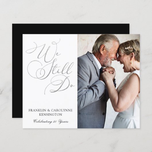 BUDGET Silver Foil Wedding Jubileum Vow Renewal (Voorkant / Achterkant)