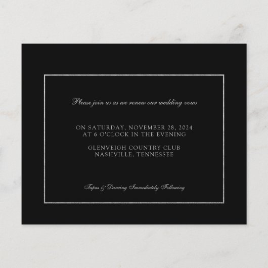 BUDGET Silver Foil Wedding Jubileum Vow Renewal (Achterkant)