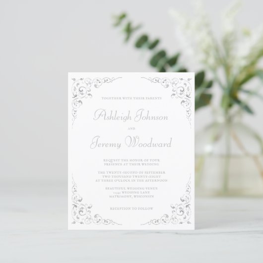 Budget Silver Foliage Weddenschap (Staand voorkant)
