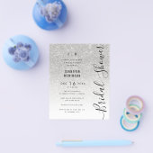 Budget Silver Glam Glitter Vrijgezellenfeest Flyer (Enkel)