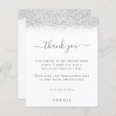 Budget Silver Glitter 21st Birthday Dank u (Voorkant / Achterkant)